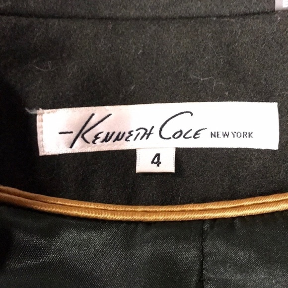 Kenneth Cole Army Green Wool Button Up Coat - Picture 5 of 14